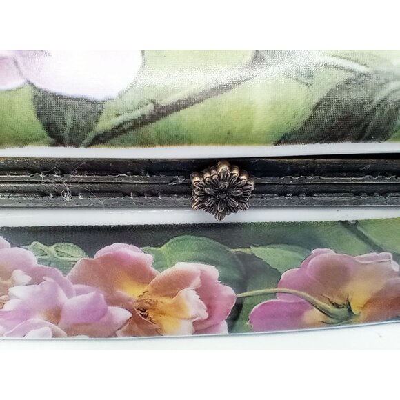 Trinket Box Handcrafted David Schatz Wild Wings Porcelain Flowers Hinged Lid - Picture 6 of 16